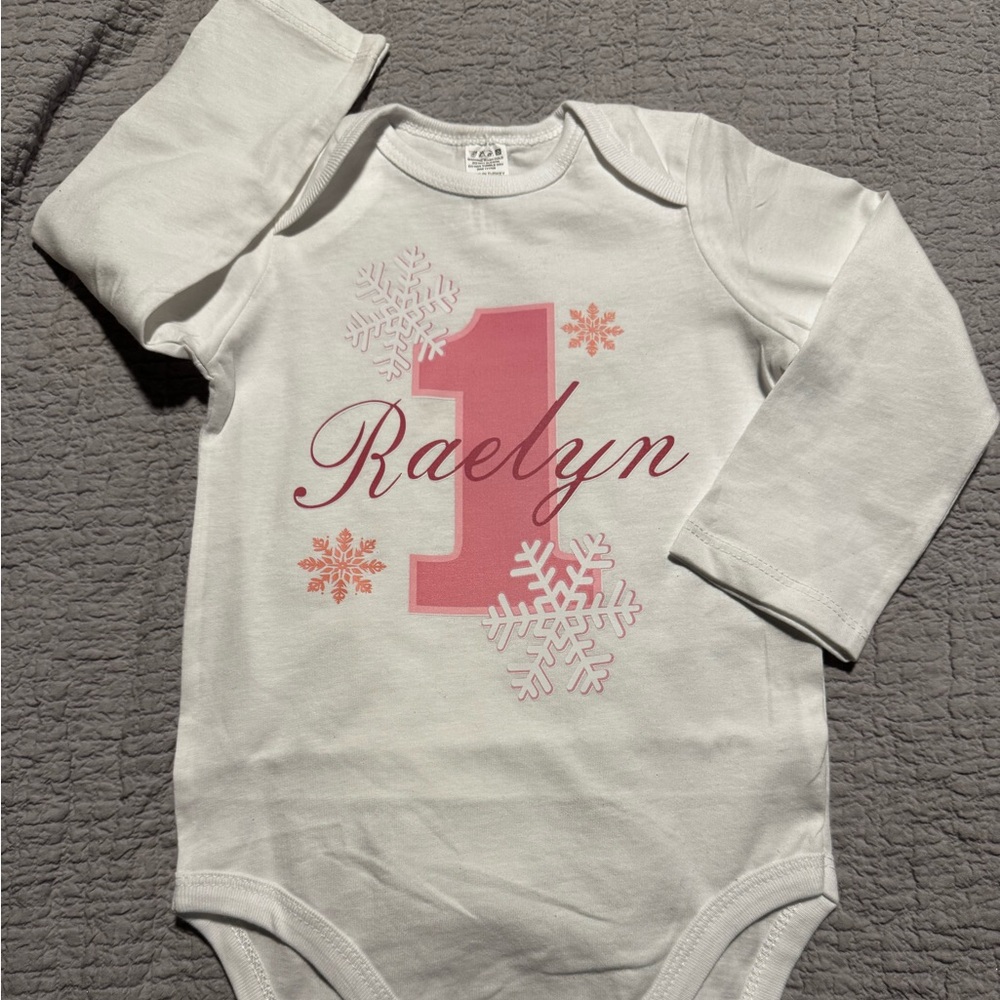 WINTER ONEDERLAND CUSTOMIZED ONESIE NEW